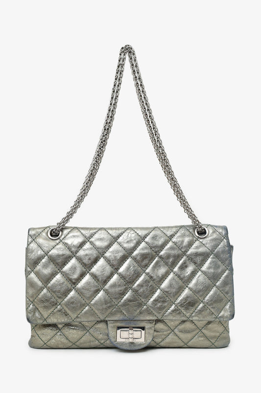 Chanel ™ Silver Metallic Reissue 226 Double Flap Bag (As Is)