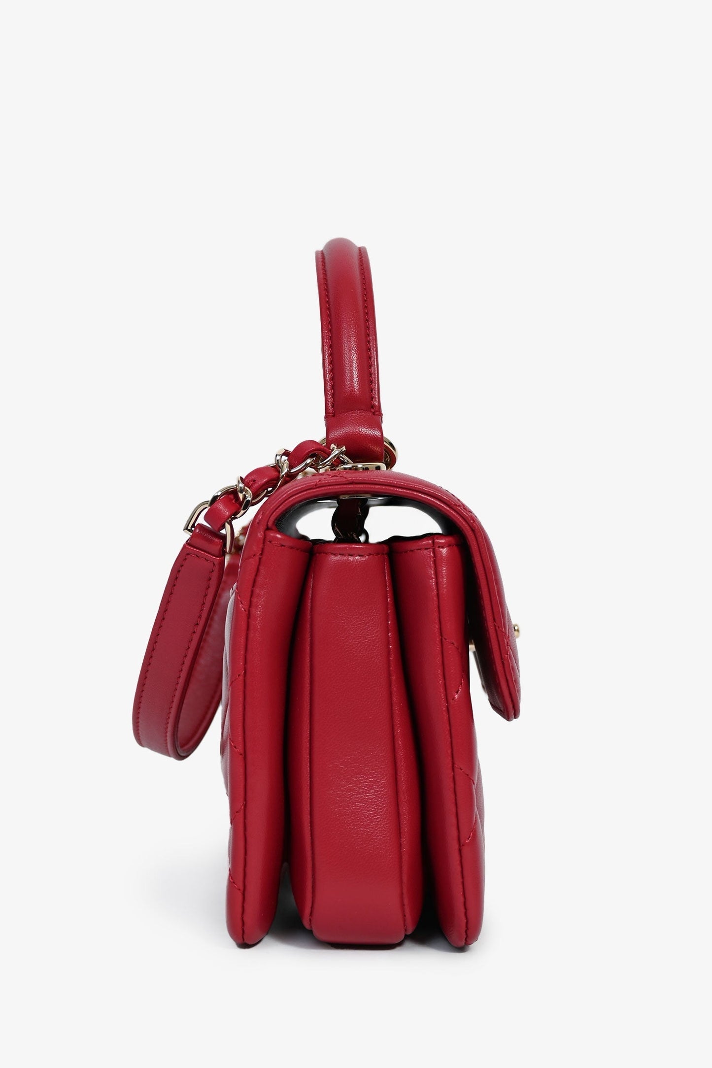 Chanel ™ Magenta Leather Trendy CC Small Top Handle Bag