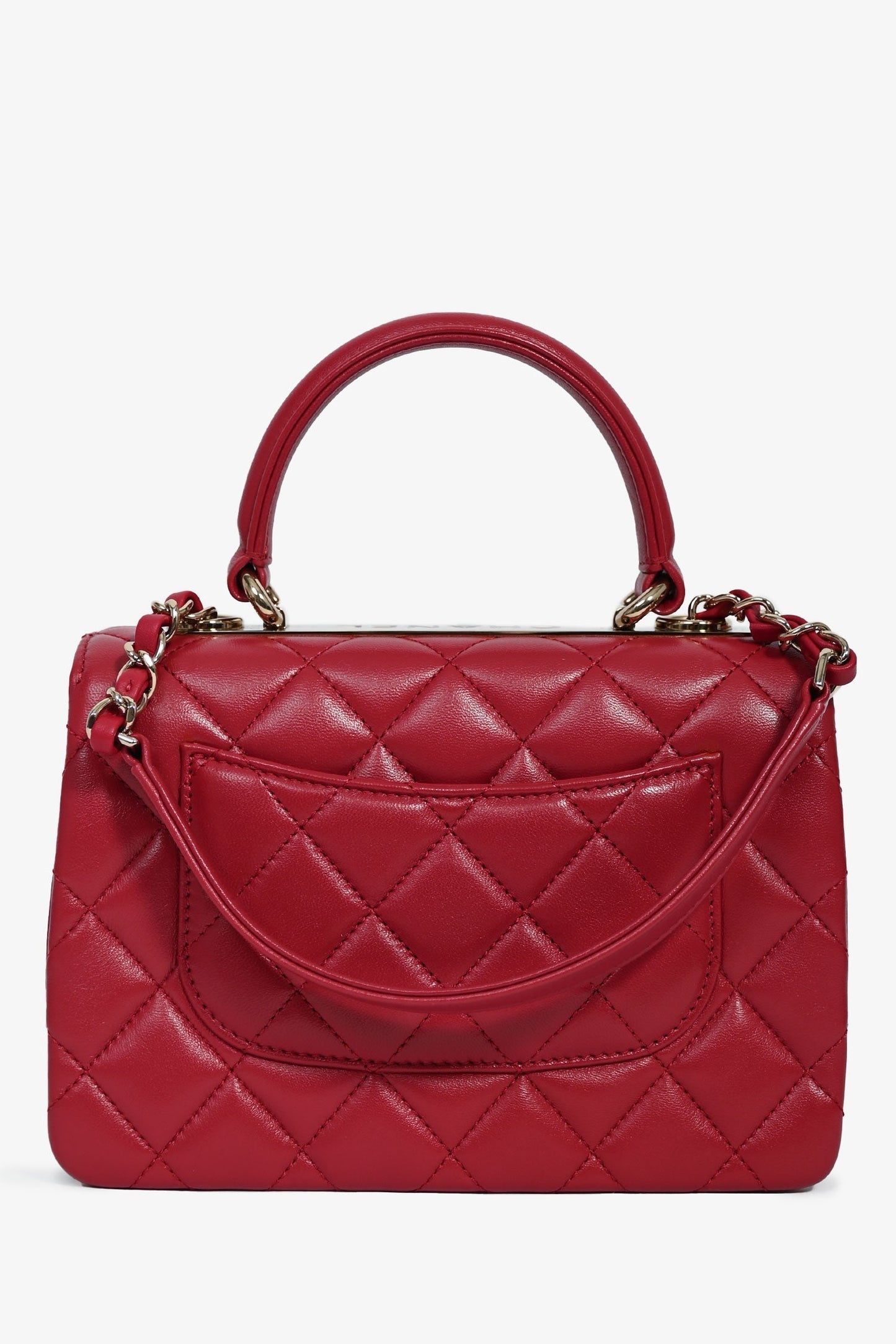 Chanel ™ Magenta Leather Trendy CC Small Top Handle Bag