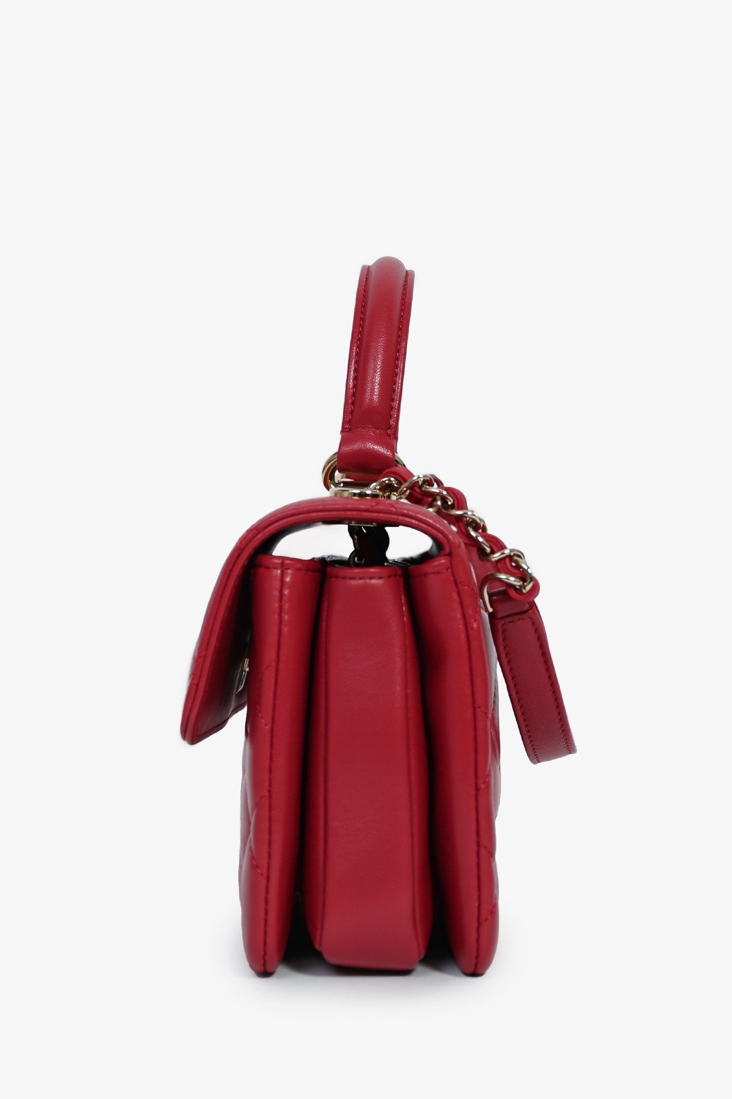 Chanel ™ Magenta Leather Trendy CC Small Top Handle Bag