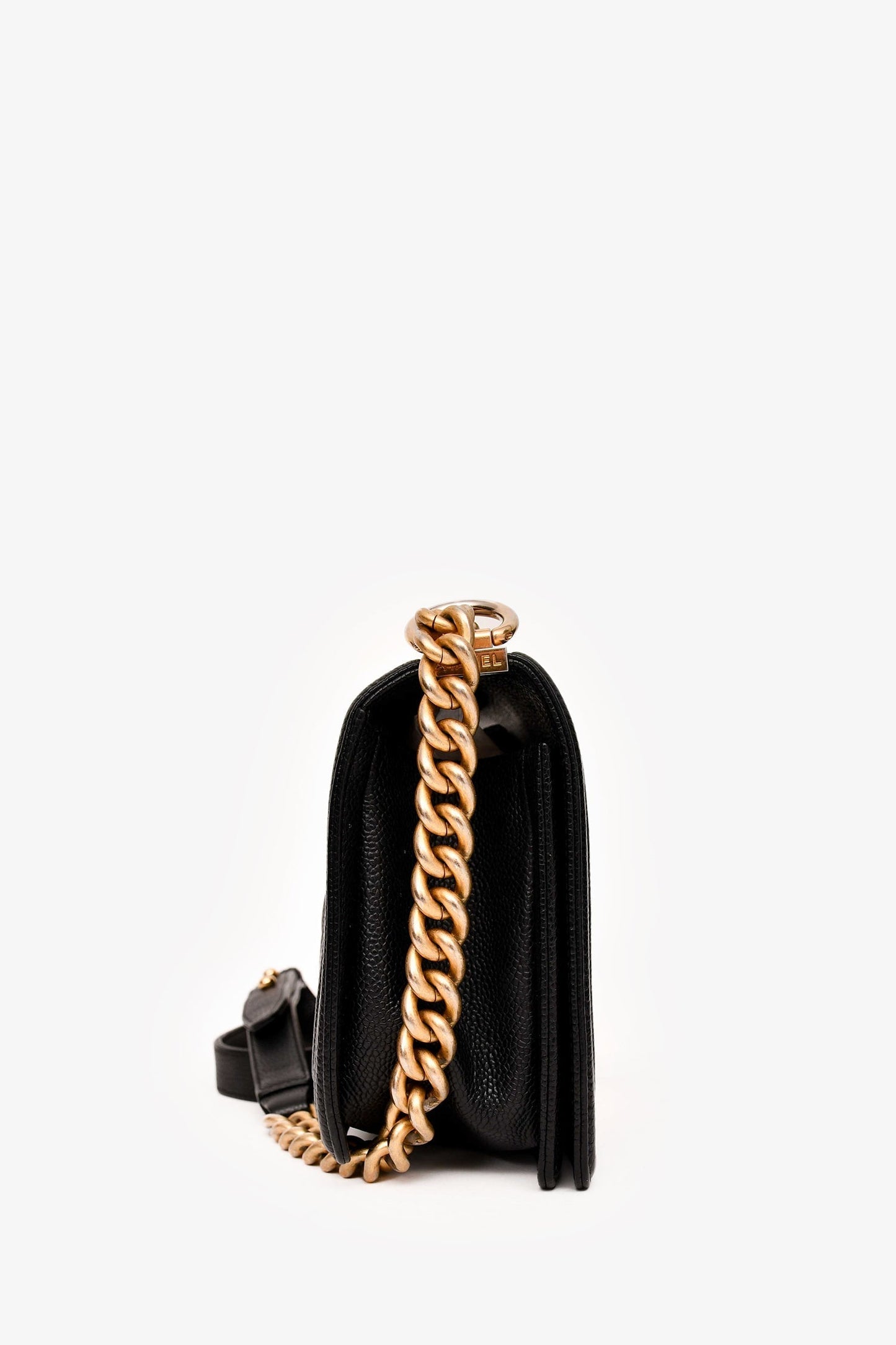 Chanel ™ 2016-17 Black Caviar Leather New Medium Boy Crossbody (As Is)