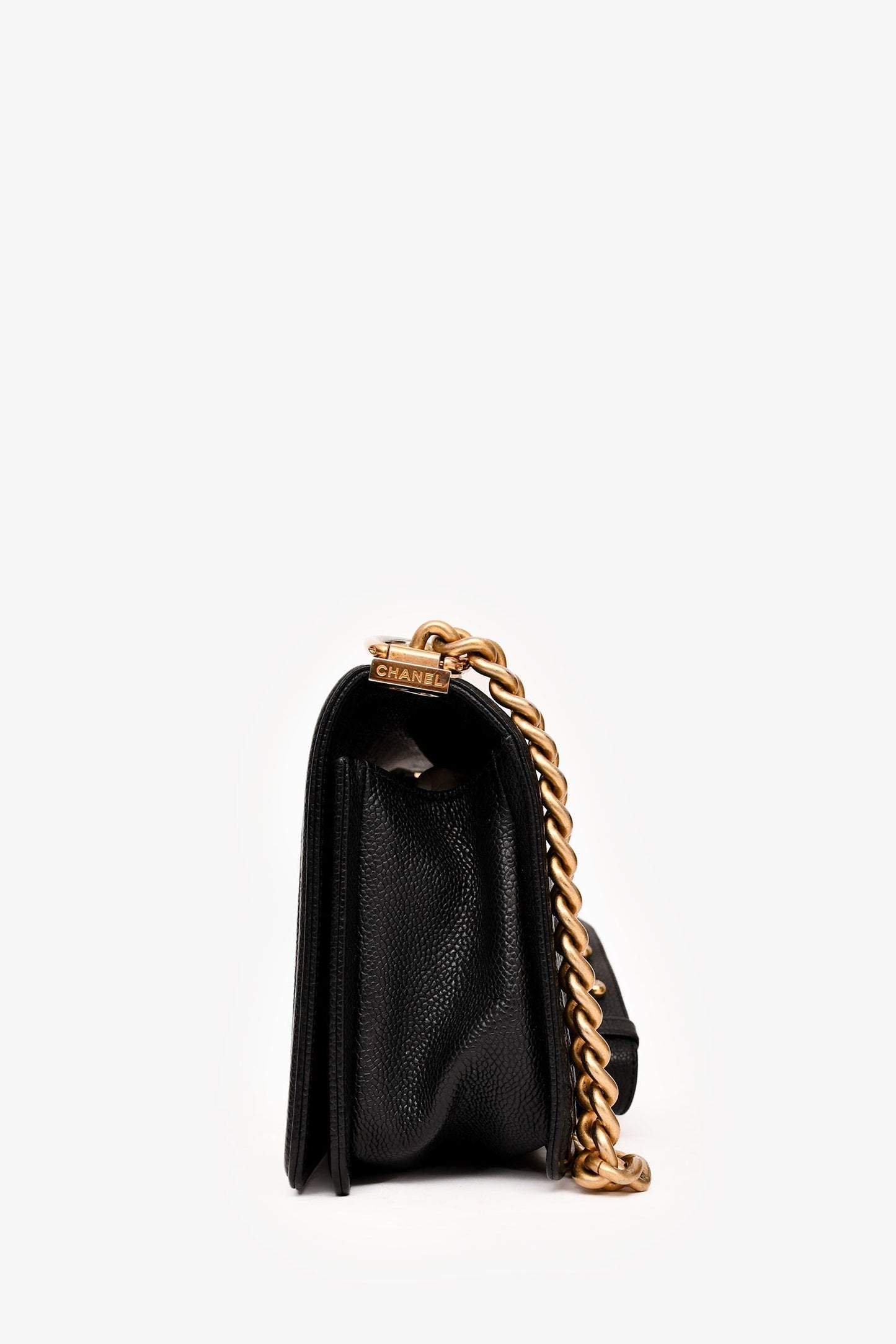 Chanel ™ 2016-17 Black Caviar Leather New Medium Boy Crossbody (As Is)