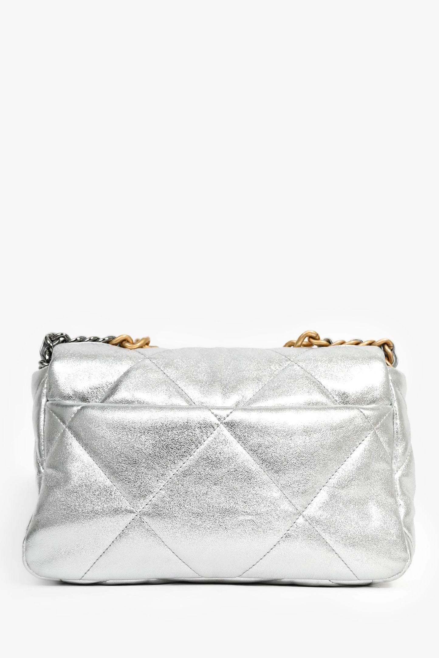 Chanel ™ 2020 Silver Lambskin Medium 19 Flap Bag
