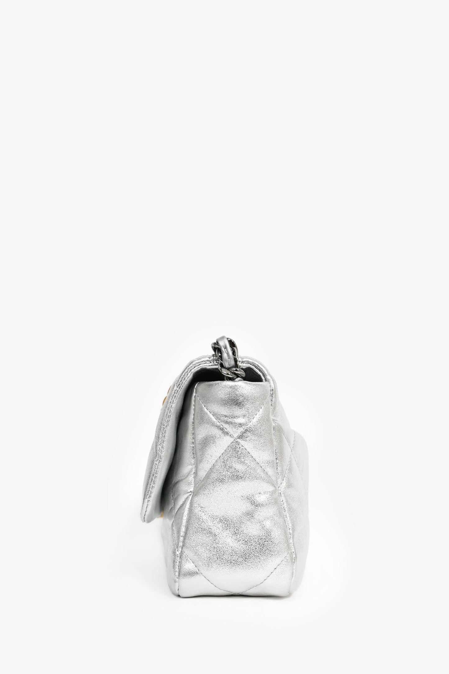 Chanel ™ 2020 Silver Lambskin Medium 19 Flap Bag