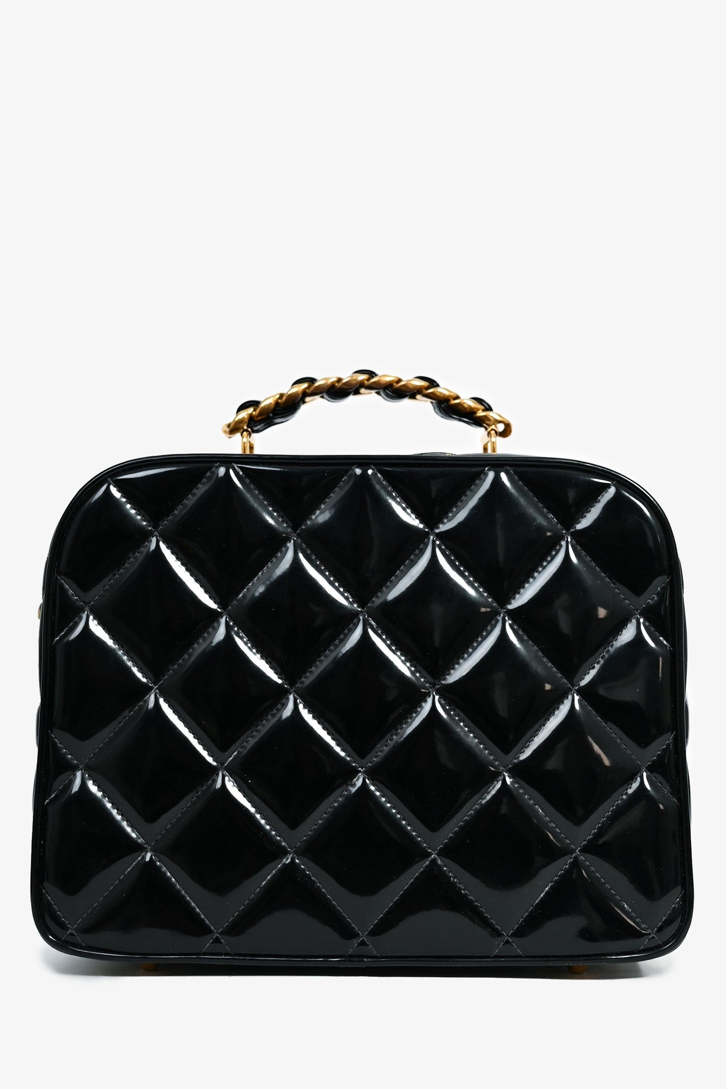 Chanel ™ 1994-96 Black Patent Leather Large Vanity Case