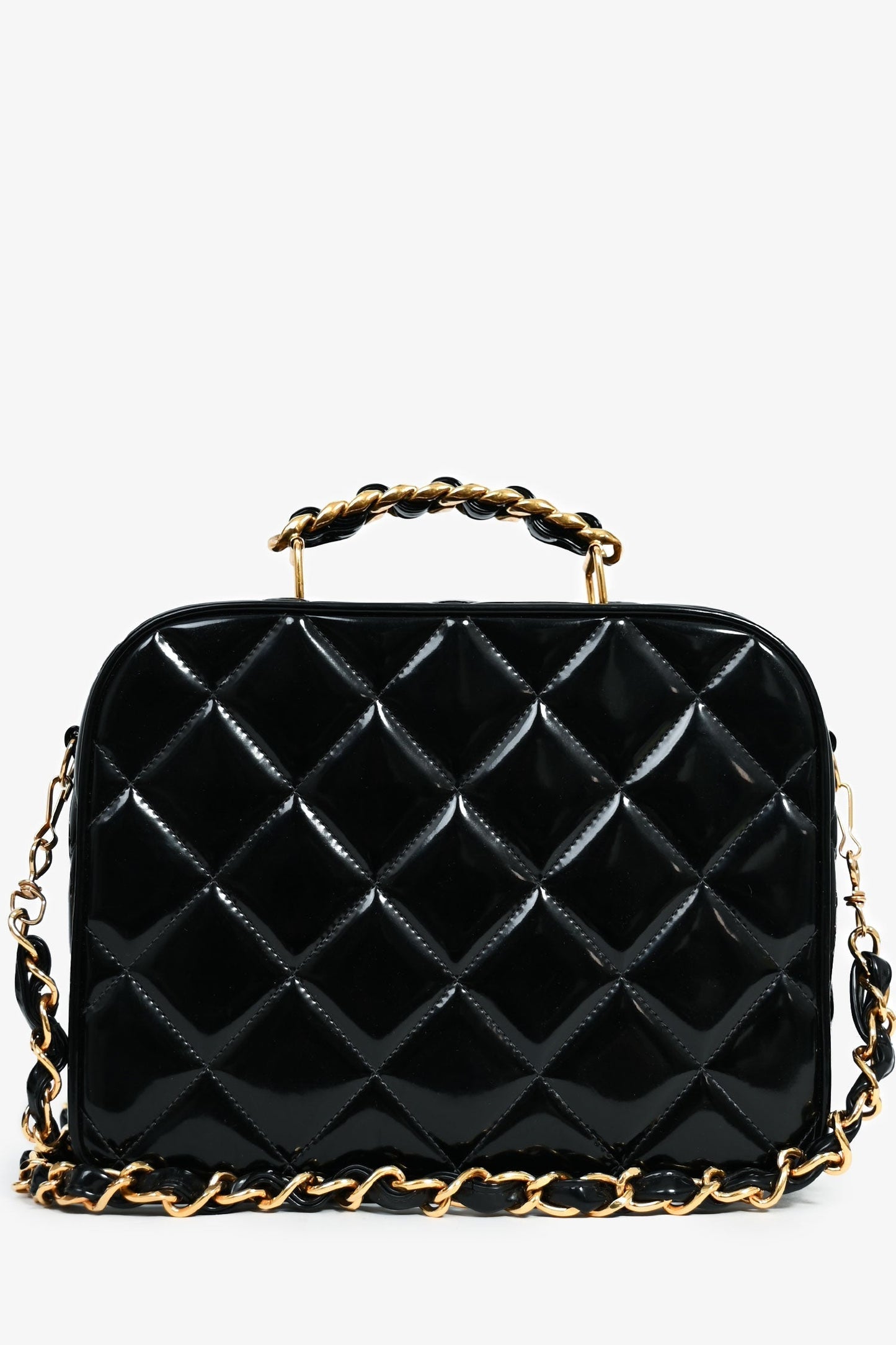 Chanel ™ 1994-96 Black Patent Leather Large Vanity Case