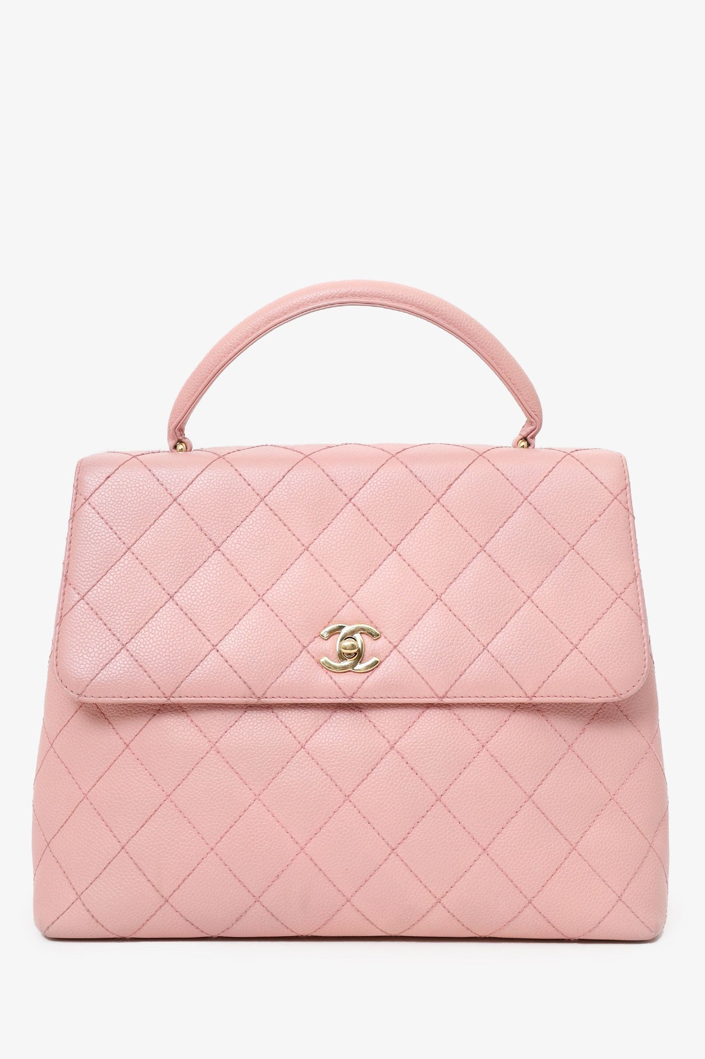 Chanel ™ 2003-04 Pink Caviar Leather Kelly Top Handle Bag