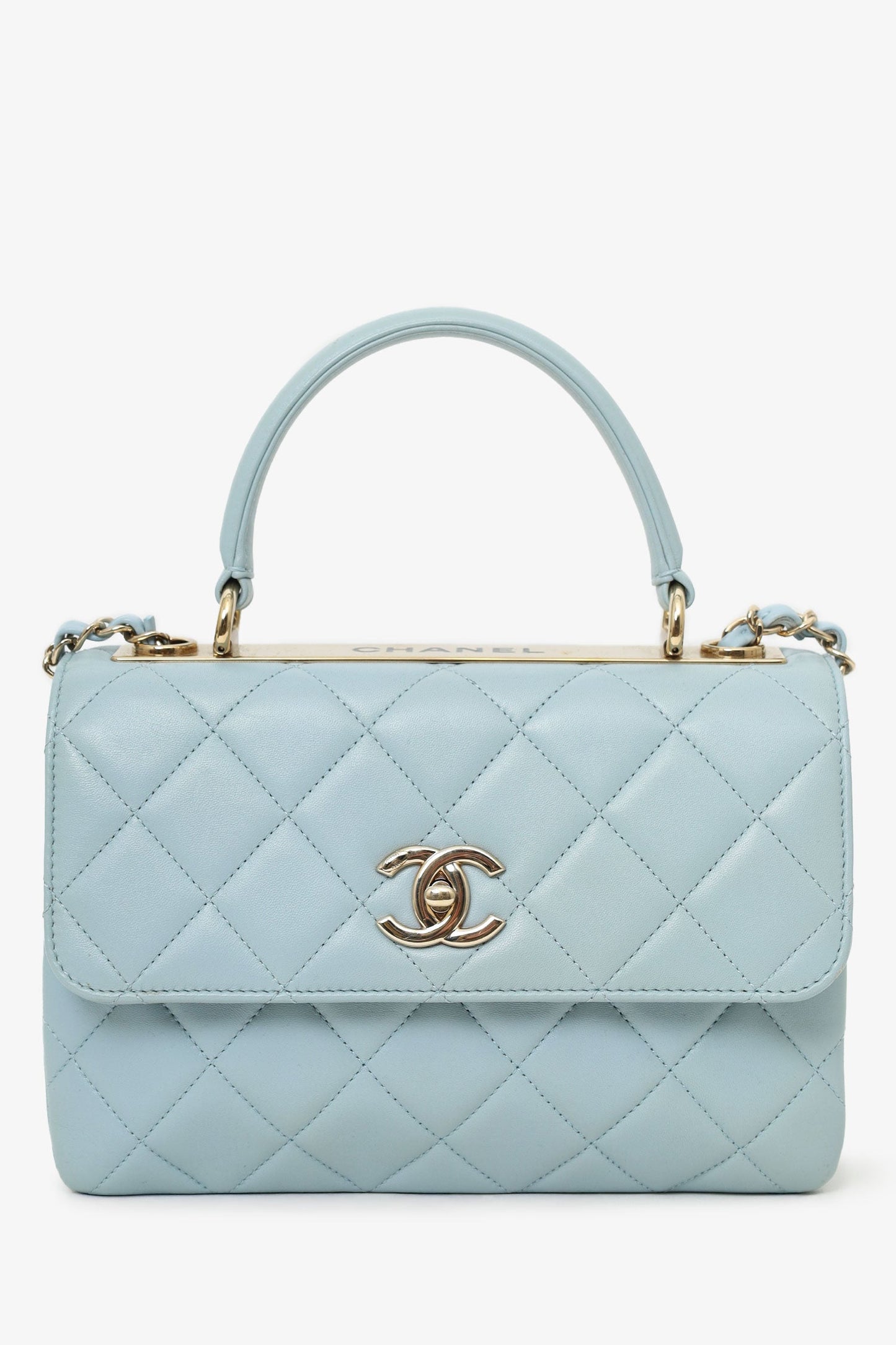 Chanel ™ Blue Quilted Lambskin Medium Trendy CC Top Handle Bag