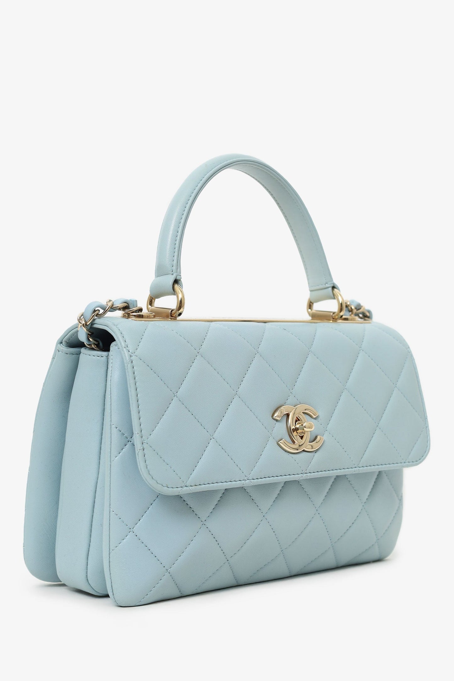 Chanel ™ Blue Quilted Lambskin Medium Trendy CC Top Handle Bag