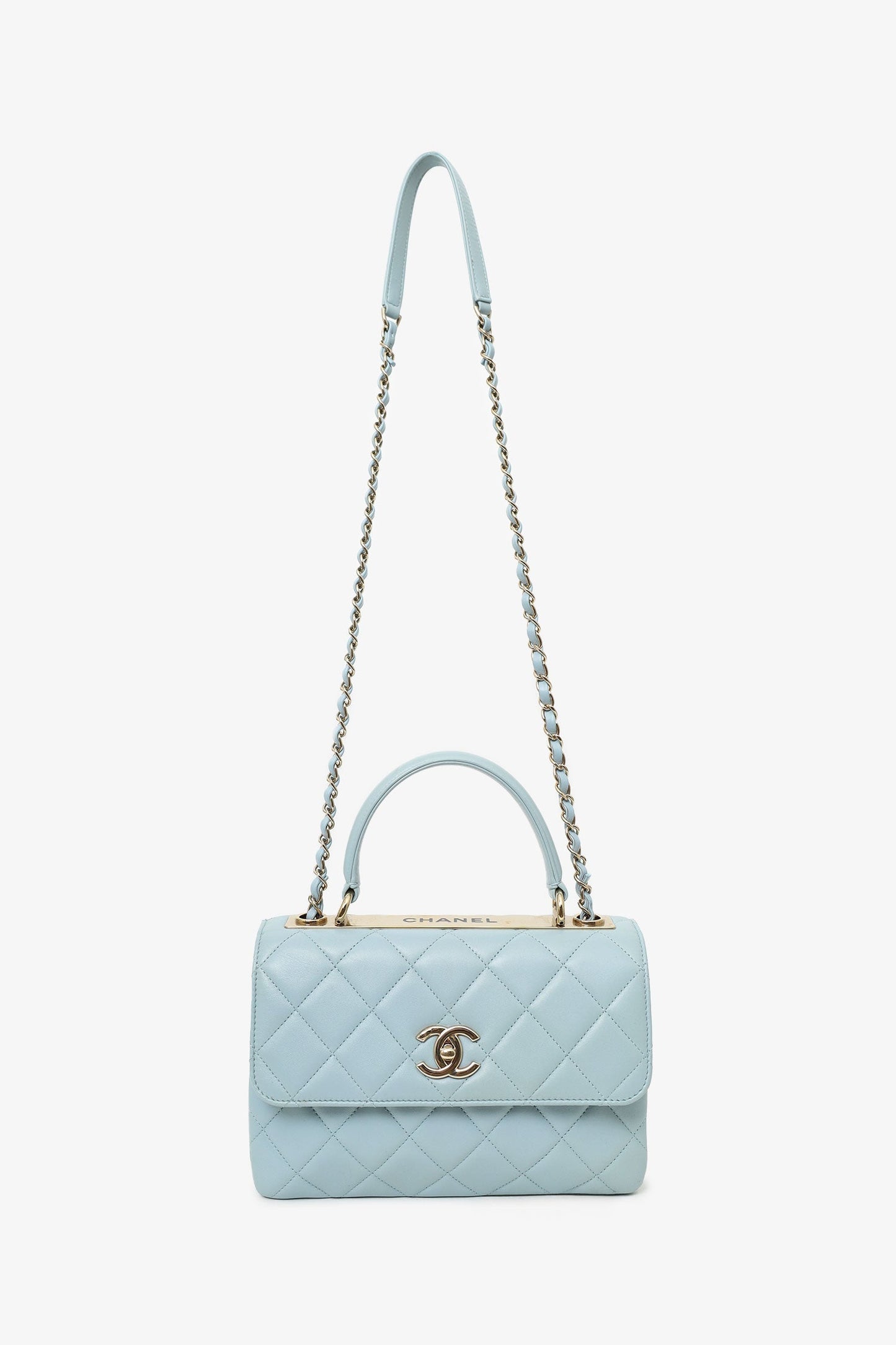 Chanel ™ Blue Quilted Lambskin Medium Trendy CC Top Handle Bag