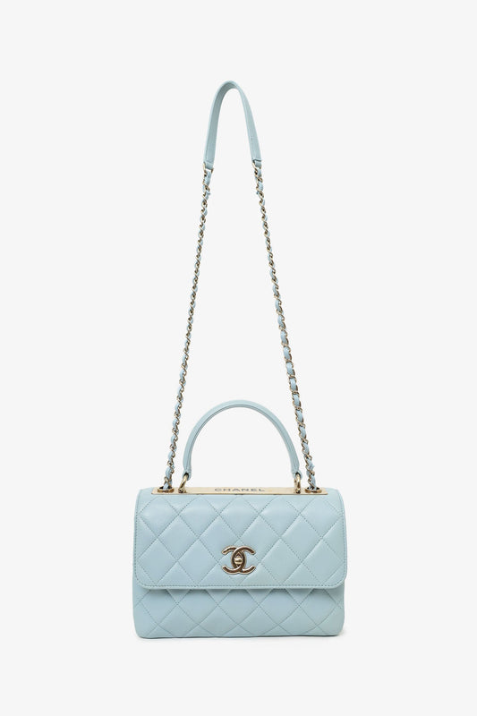 Chanel ™ Blue Quilted Lambskin Medium Trendy CC Top Handle Bag