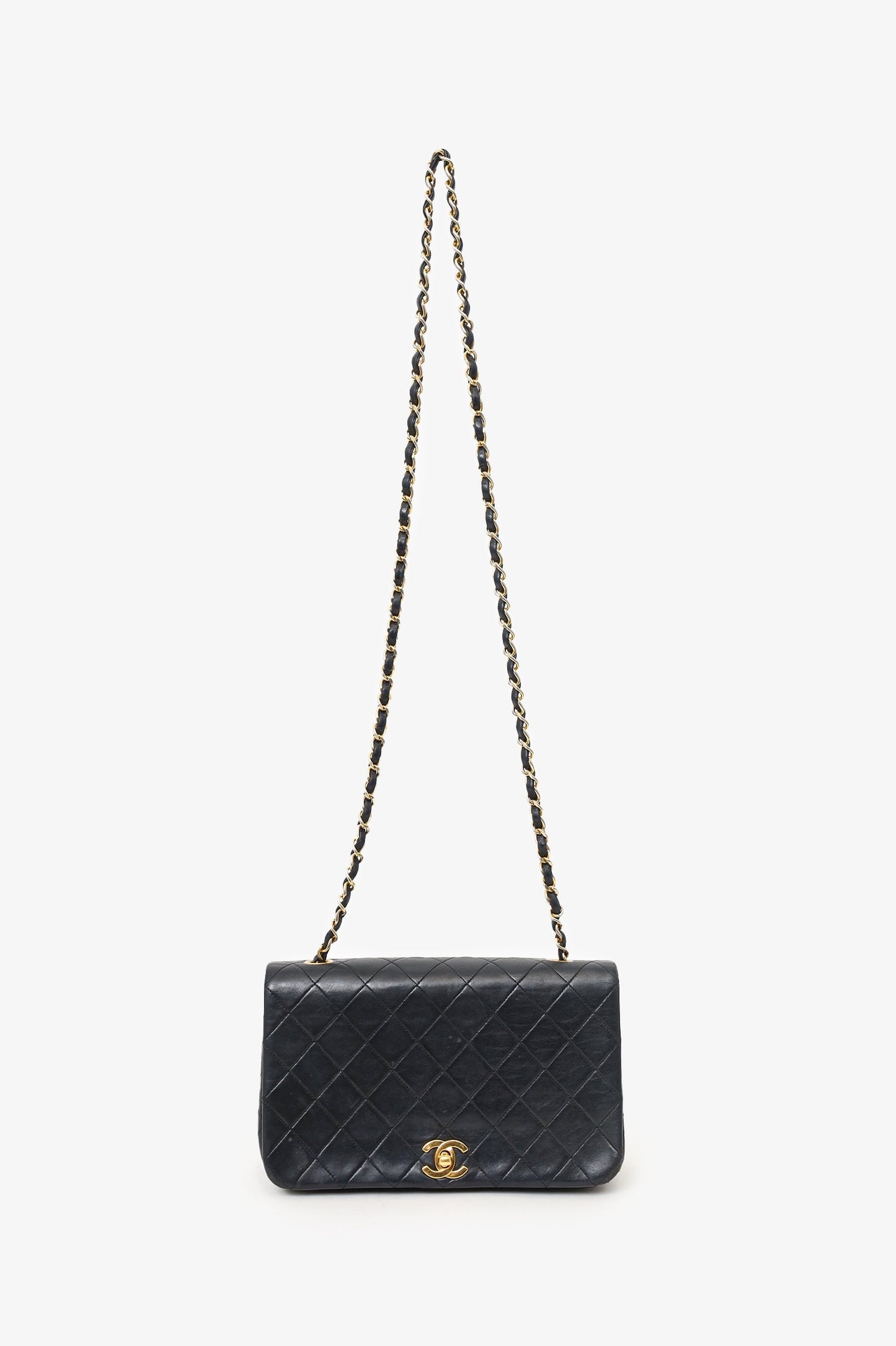 Chanel ™ 1989-91 Black Quilted Lambskin Full Flap Bag (As Is)