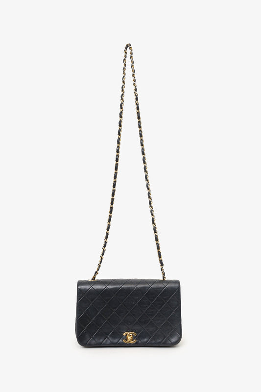 Chanel ™ 1989-91 Black Quilted Lambskin Full Flap Bag (As Is)