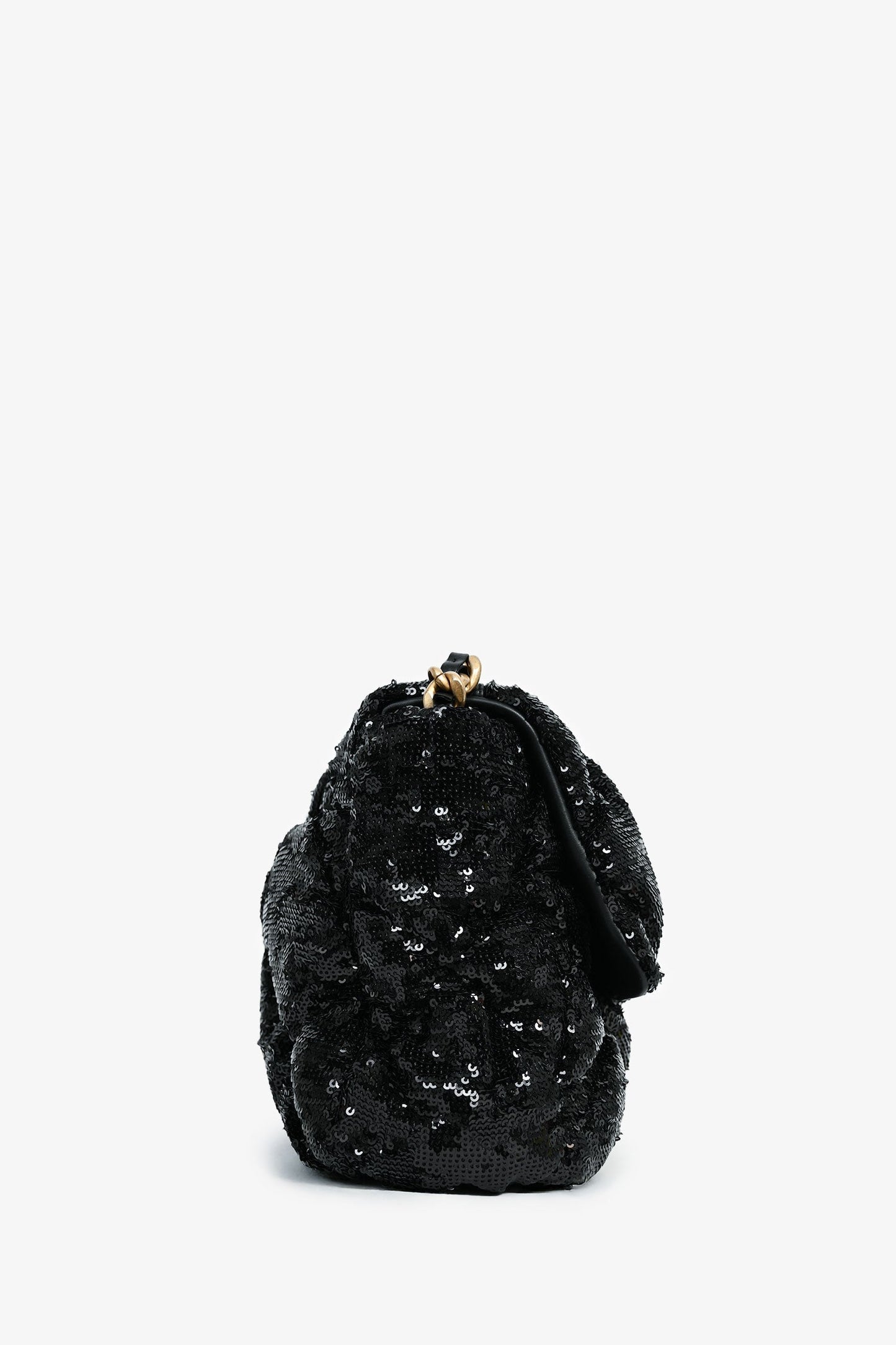 Chanel ™ Black Sequin Tweed Large 19 Flap Bag