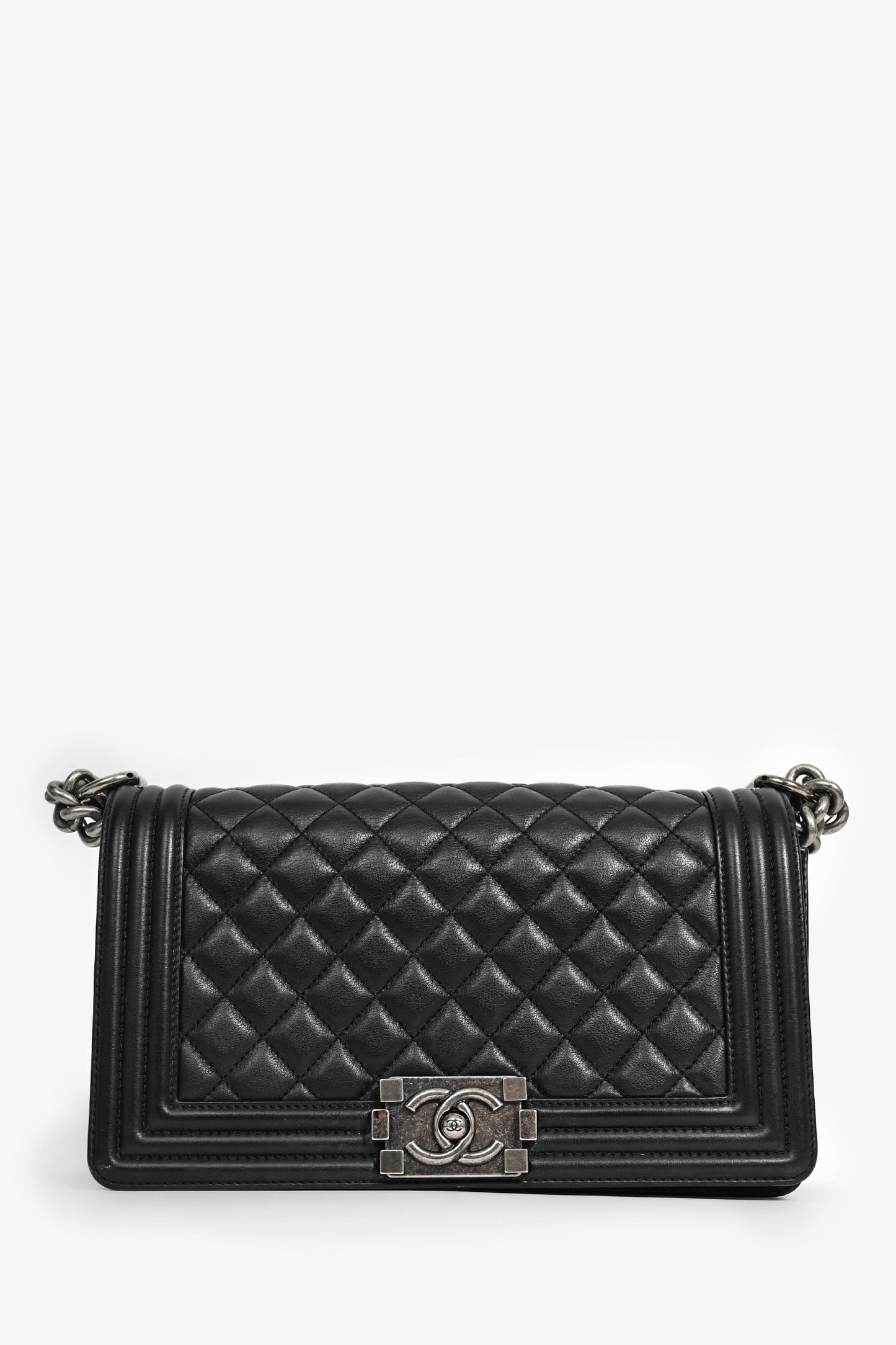 Chanel 2019 Black Leather Medium Boy Accessory