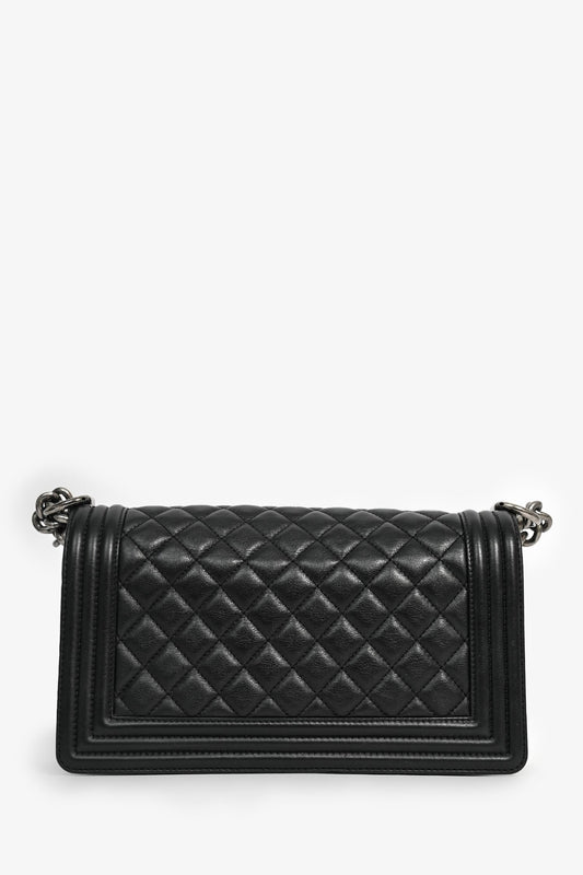 Chanel 2019 Black Leather Medium Boy Accessory