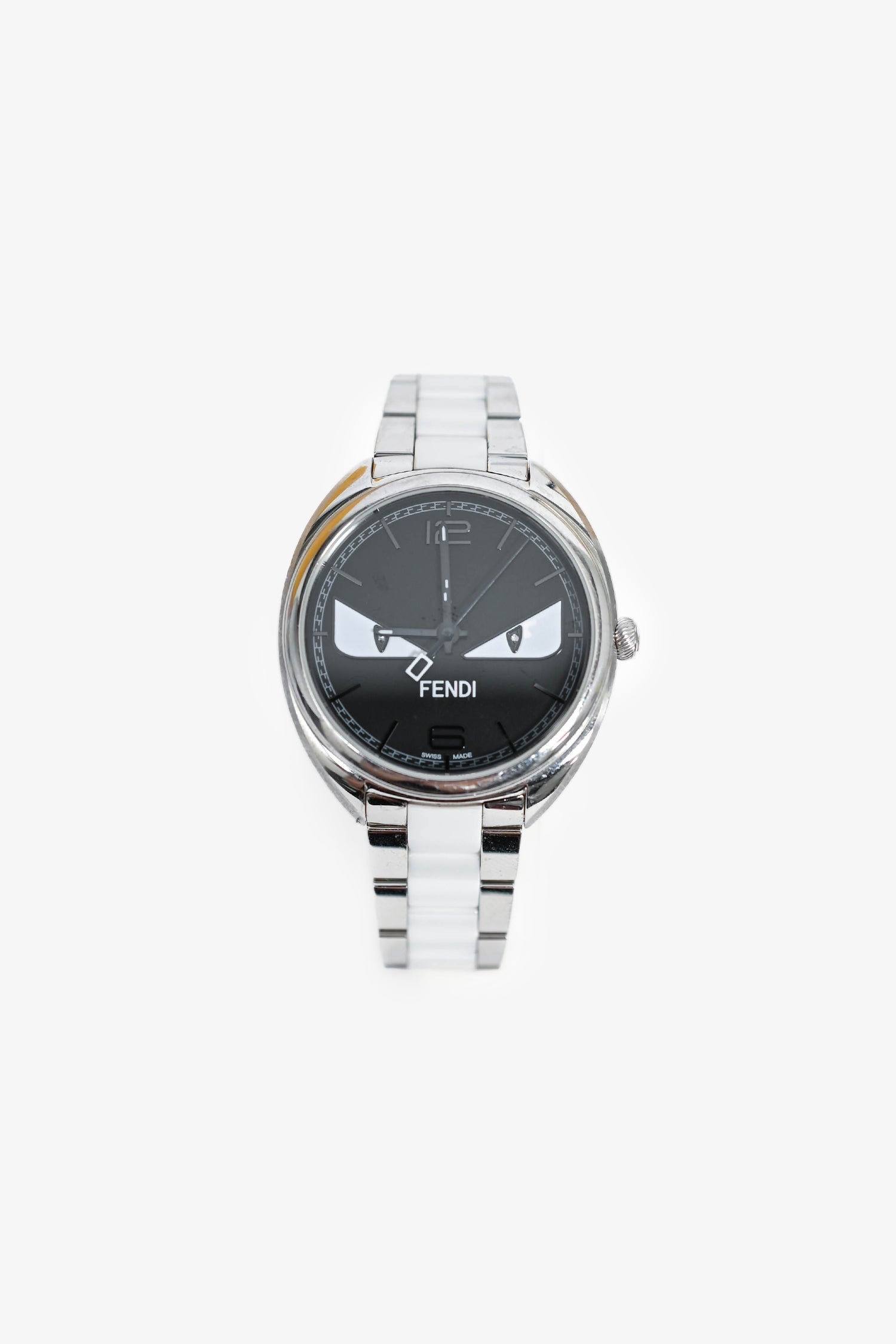 Fendi Handbag Stainless Steel 'Monster' Face Quartz Watch Black