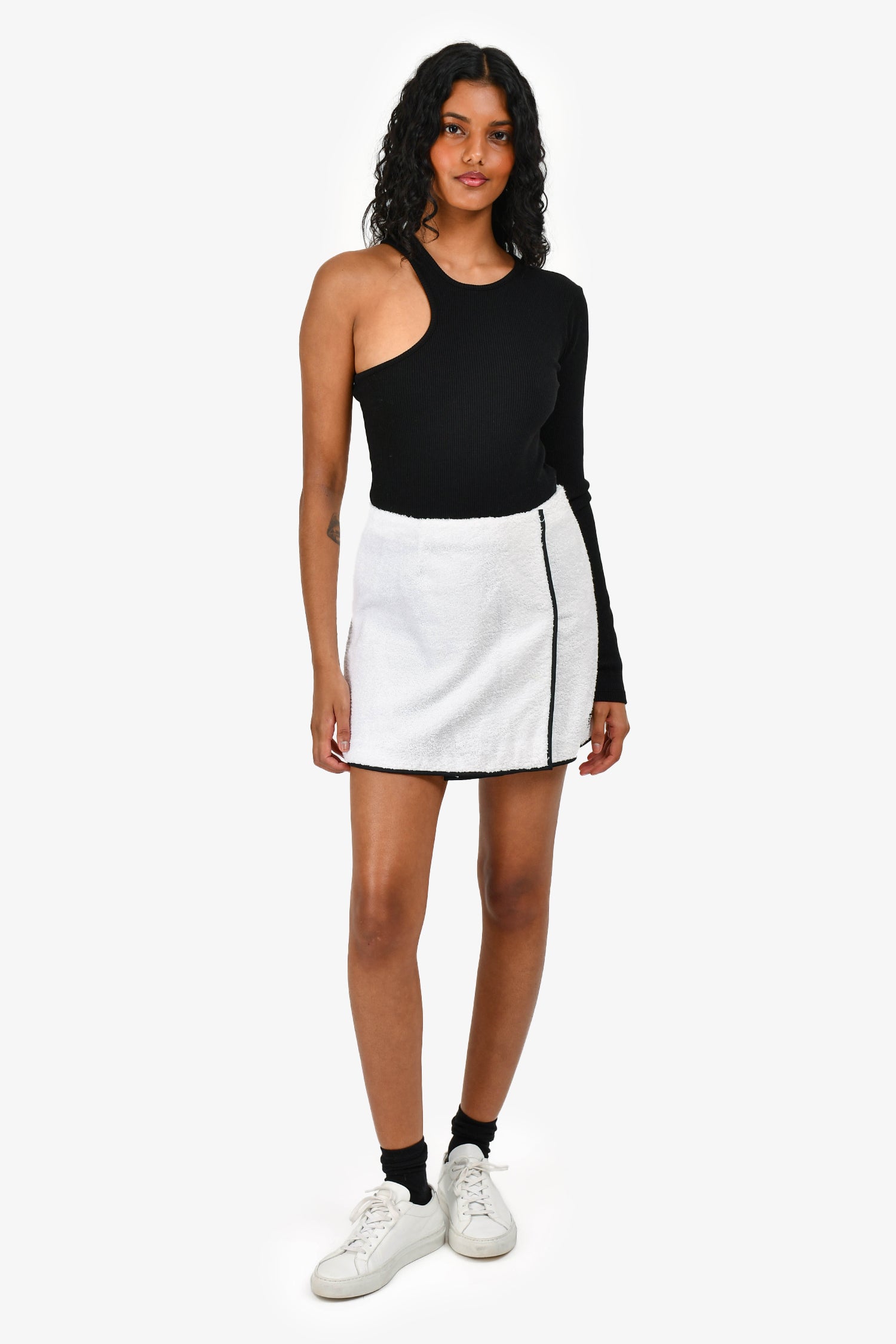 Prada Handbag Cotton Terry -Plue Skirt White Logo