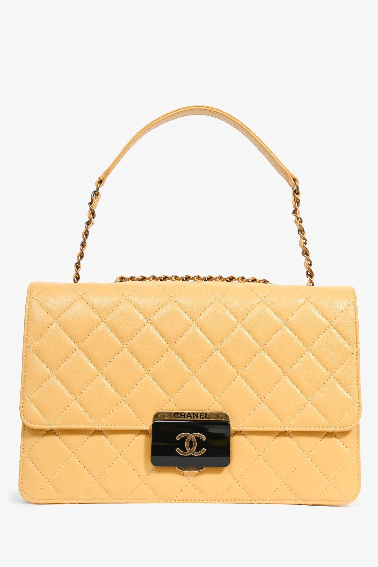 Chanel ™ 2016-17 Yellow Quilted Leather Large Beauty Lock Chain Accessory