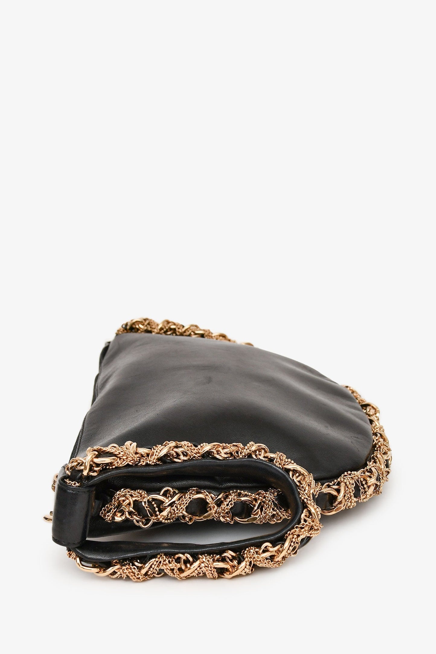 Chanel ™ 2012/13 Black Lambskin Twisted Chain Hobo Mini Handbag