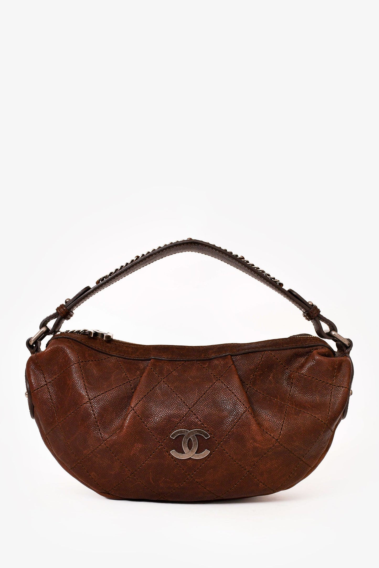Chanel ™ 2005/2006 Brown Caviar Outdoor Ligne Small Hobo Bag