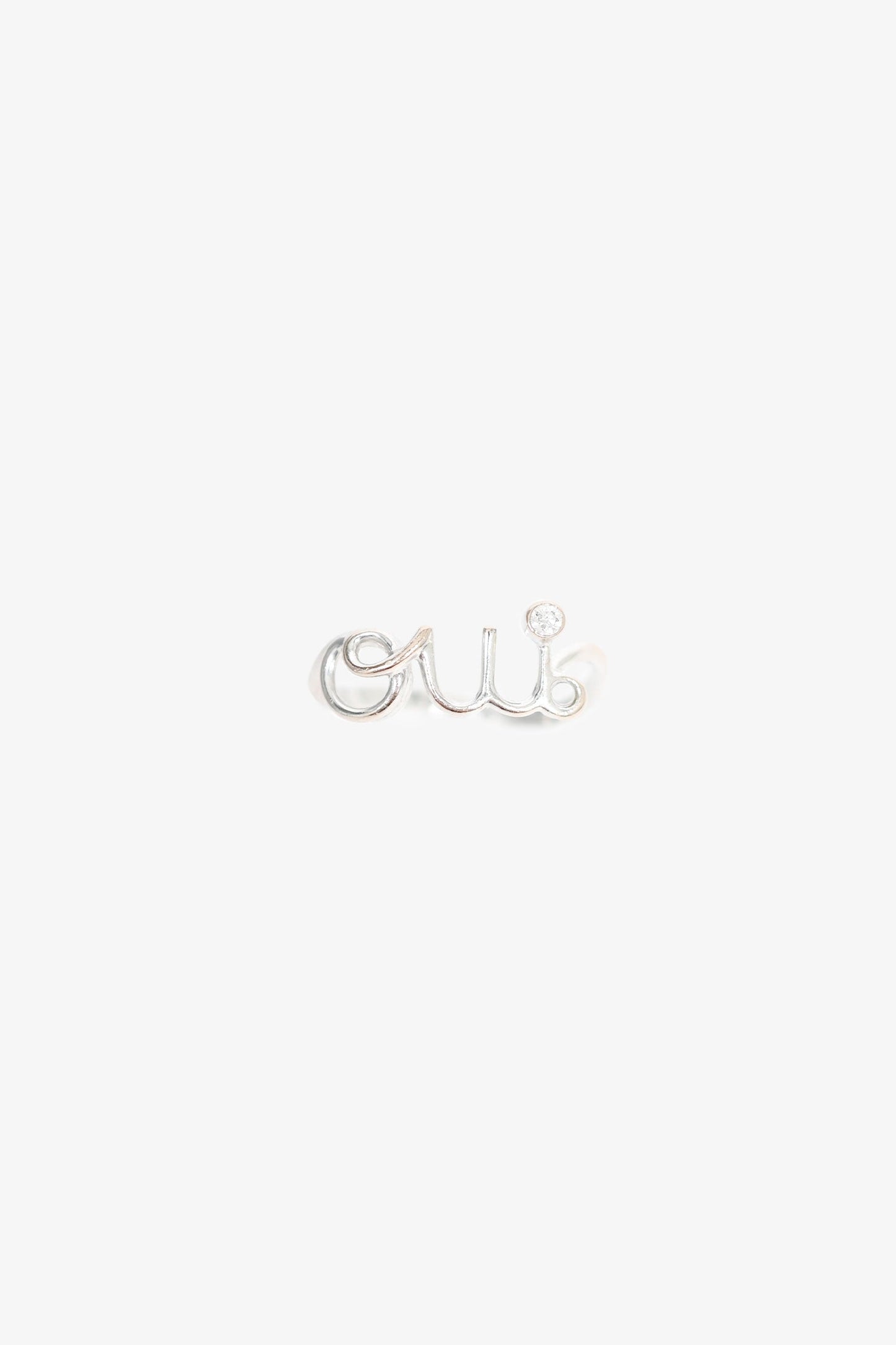 Dior Handbag Christian 18K Diamond 'Oui 'Ring White Gold