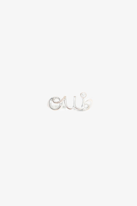 Dior Handbag Christian 18K Diamond 'Oui 'Ring White Gold