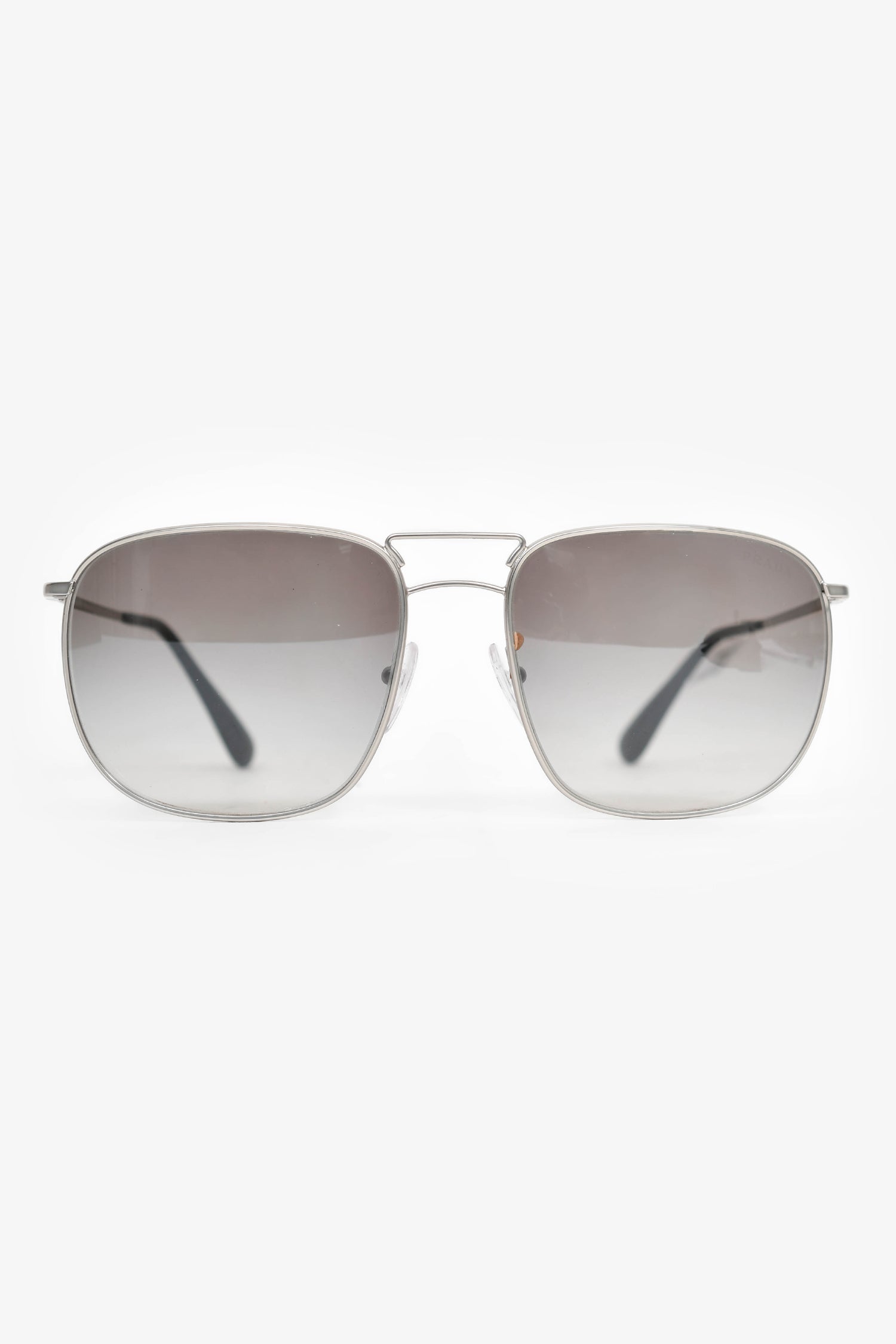 Prada Handbag Grey Square Aviator Sunglasses Silver Gray