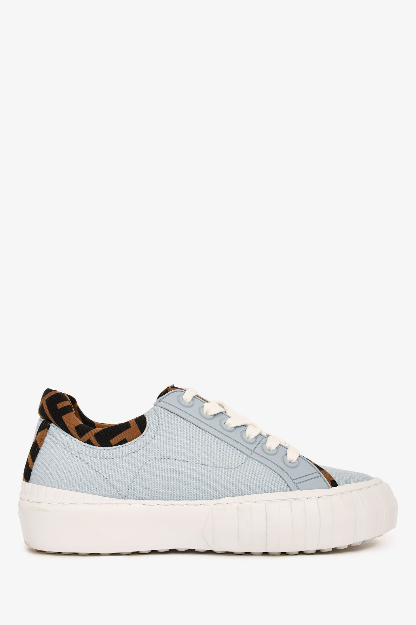 Fendi Shoe Zucca FF Sneakers Canvas Blue Logo Shoes
