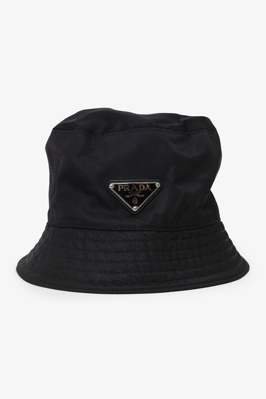 Prada Bag Hat Nylon Black Bucket Bucket Bag Hat Size S