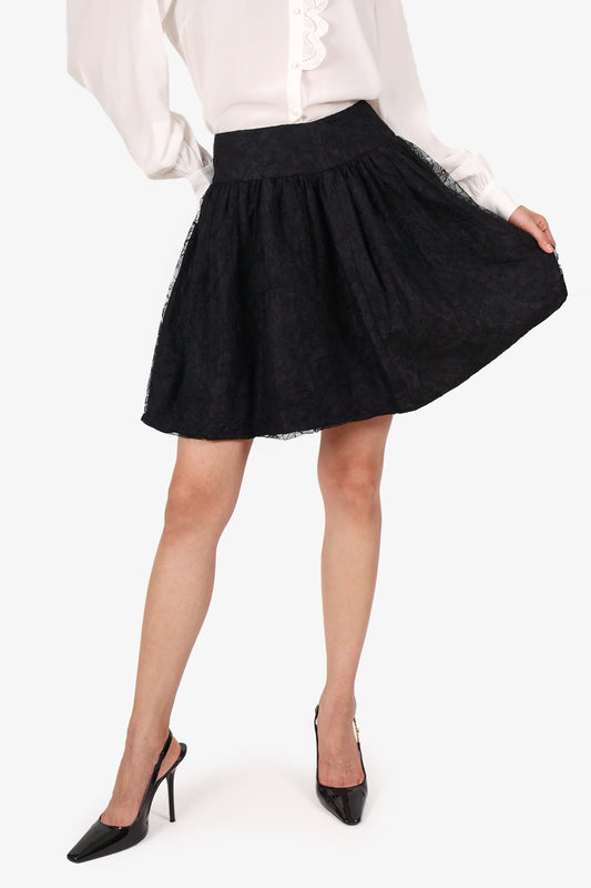 Dior Bag Christian Lace Pleated Skirt Black Mini Mini Bag