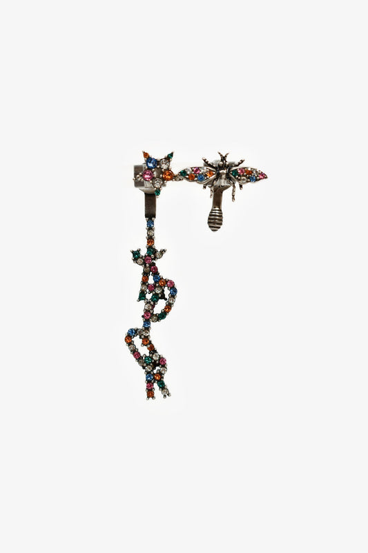 Dior Handbag Christian Multicolour Crystal 'J'A' Bee Earrings Jewelry