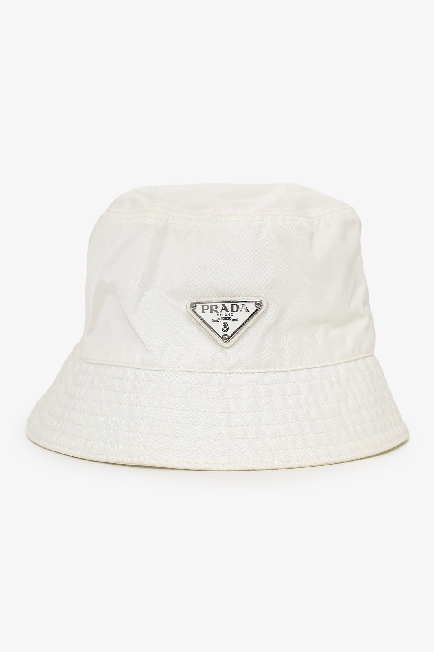 Prada Bag Re- Hat Nylon White Bucket Bucket Bag
