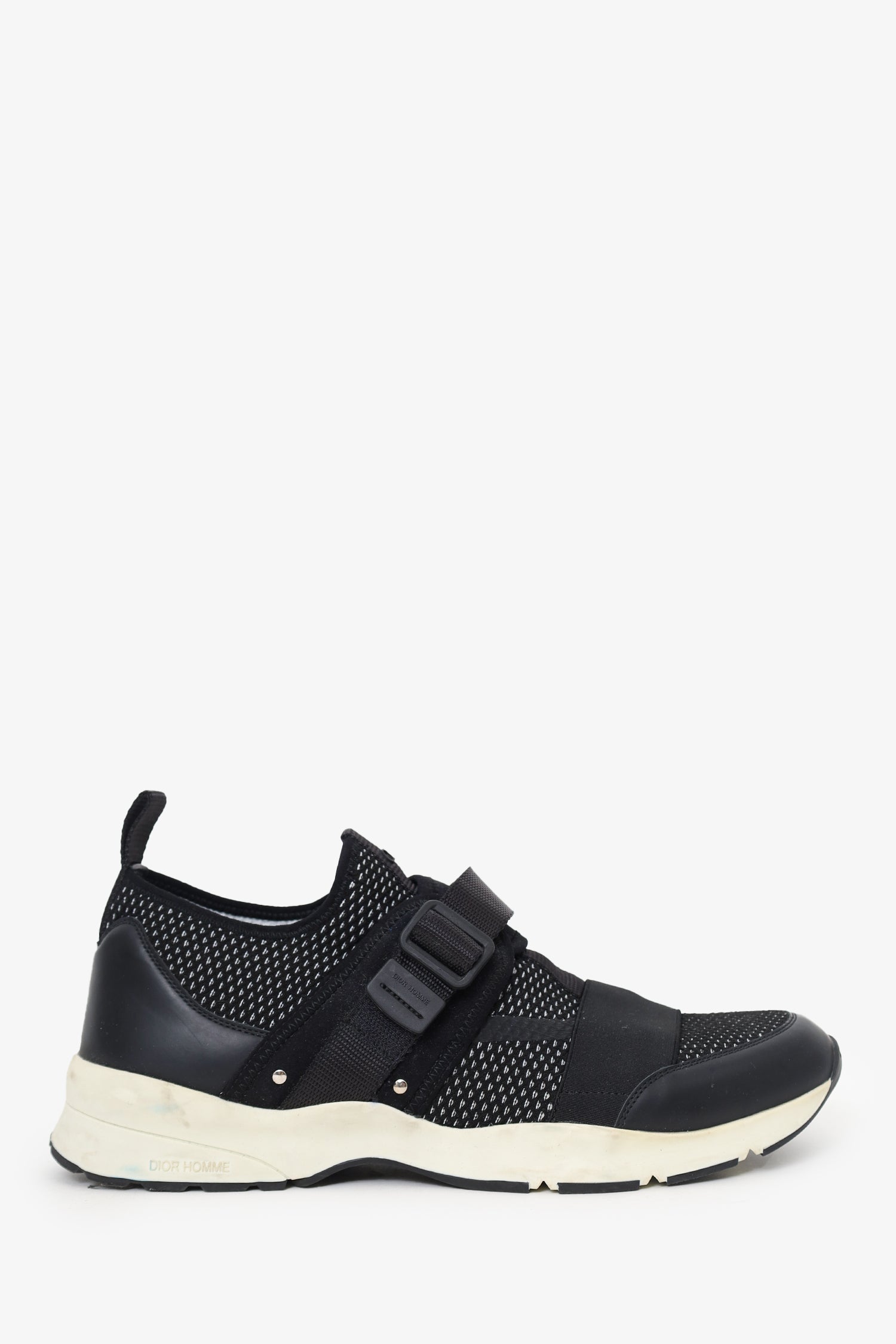 Dior Handbag Christian Buckle Detail Sneakers Black White Shoes