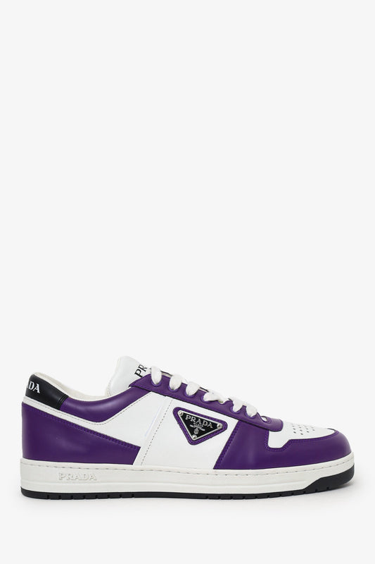 Prada Handbag Downtown Sneaker Leather White Purple Shoes