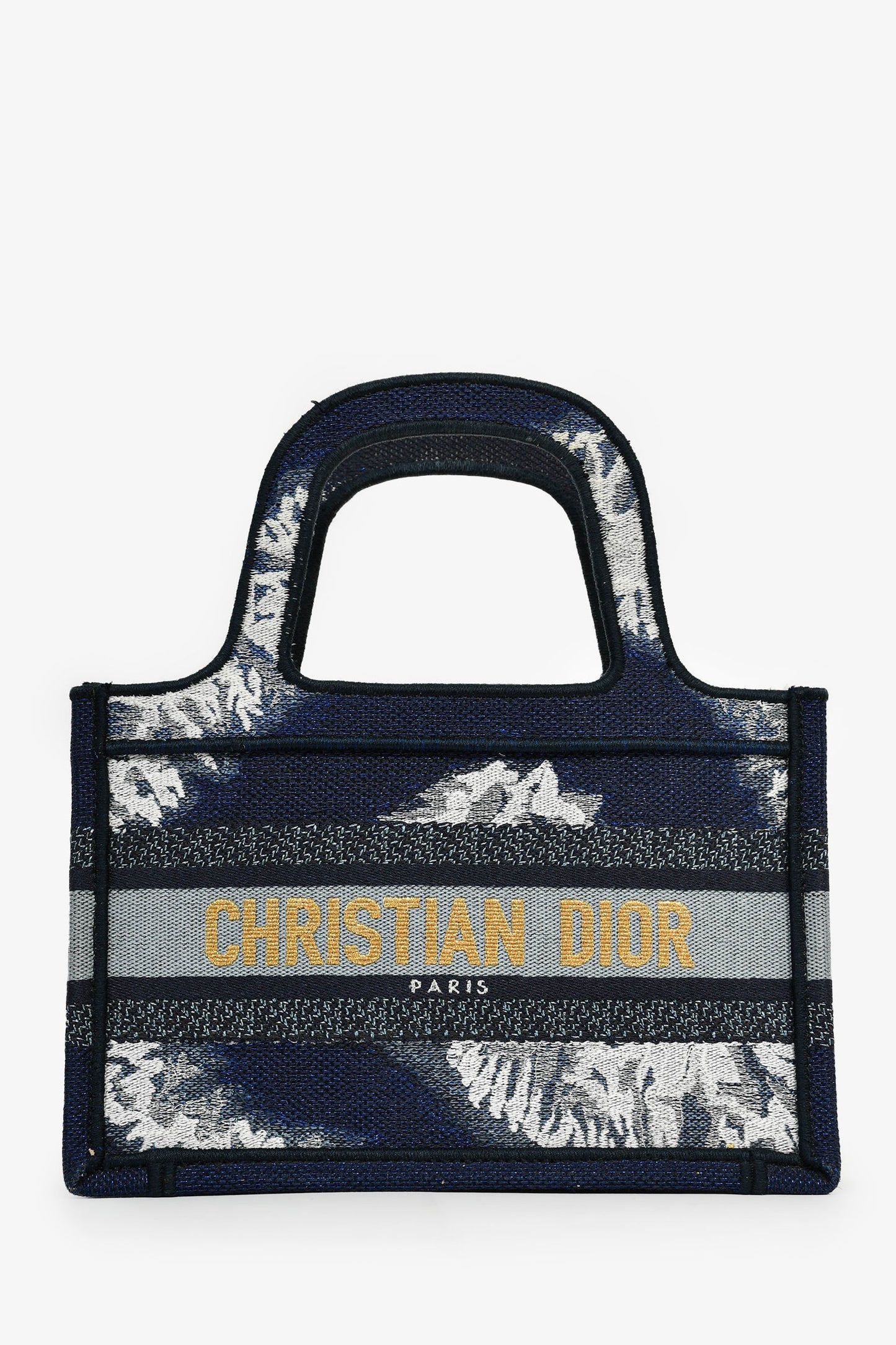 Dior Tote Bag Christian Tie-Dye Book Tote Canvas Blue Mini