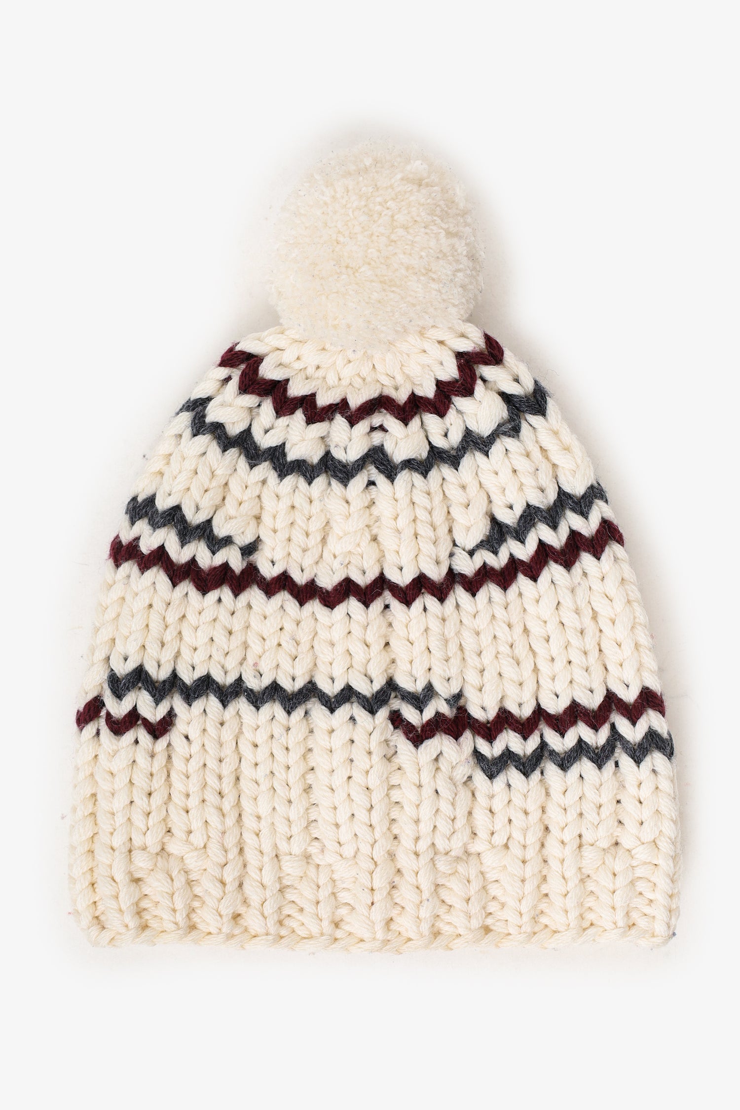 Prada Handbag Wool Knitted Pom-Pom Beanie Cream