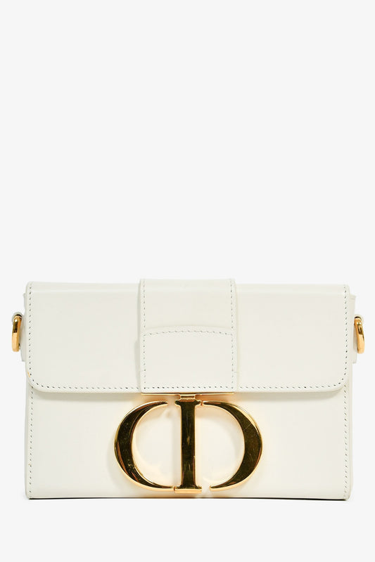 Dior Crossbody Bag Christian 'Sac 30 Montaigne ' Crossbody Leather White Mini