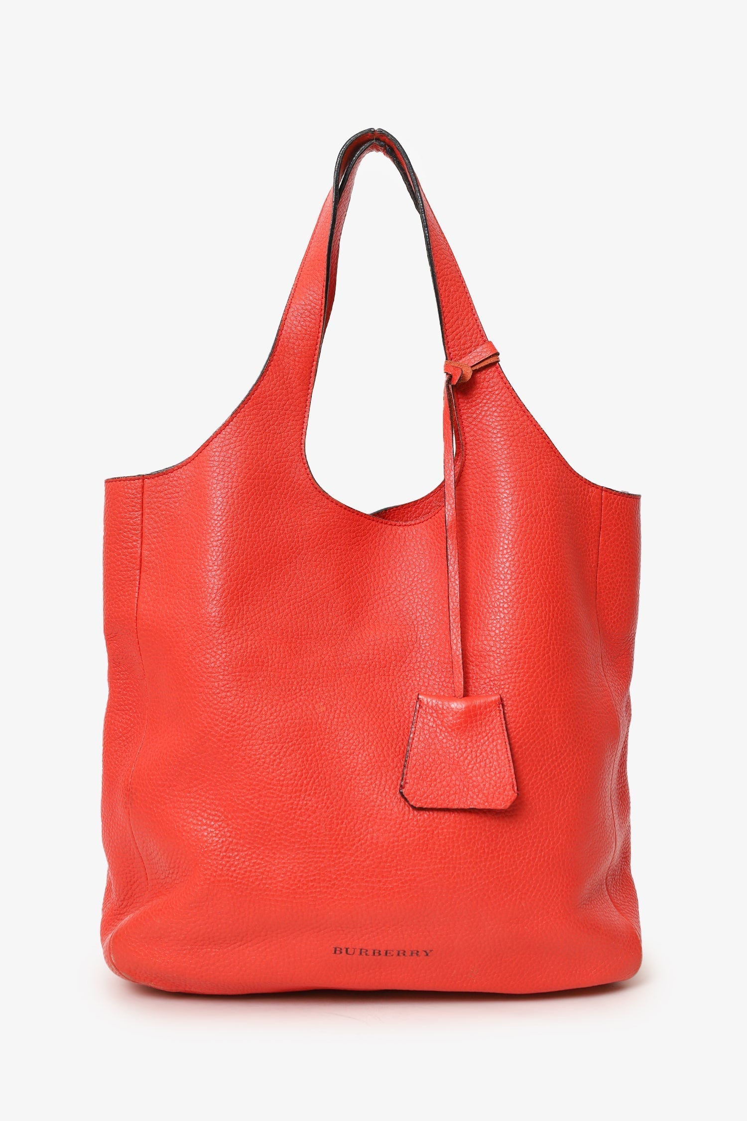 Burberry Hobo Shoulder Bag Leather Red
