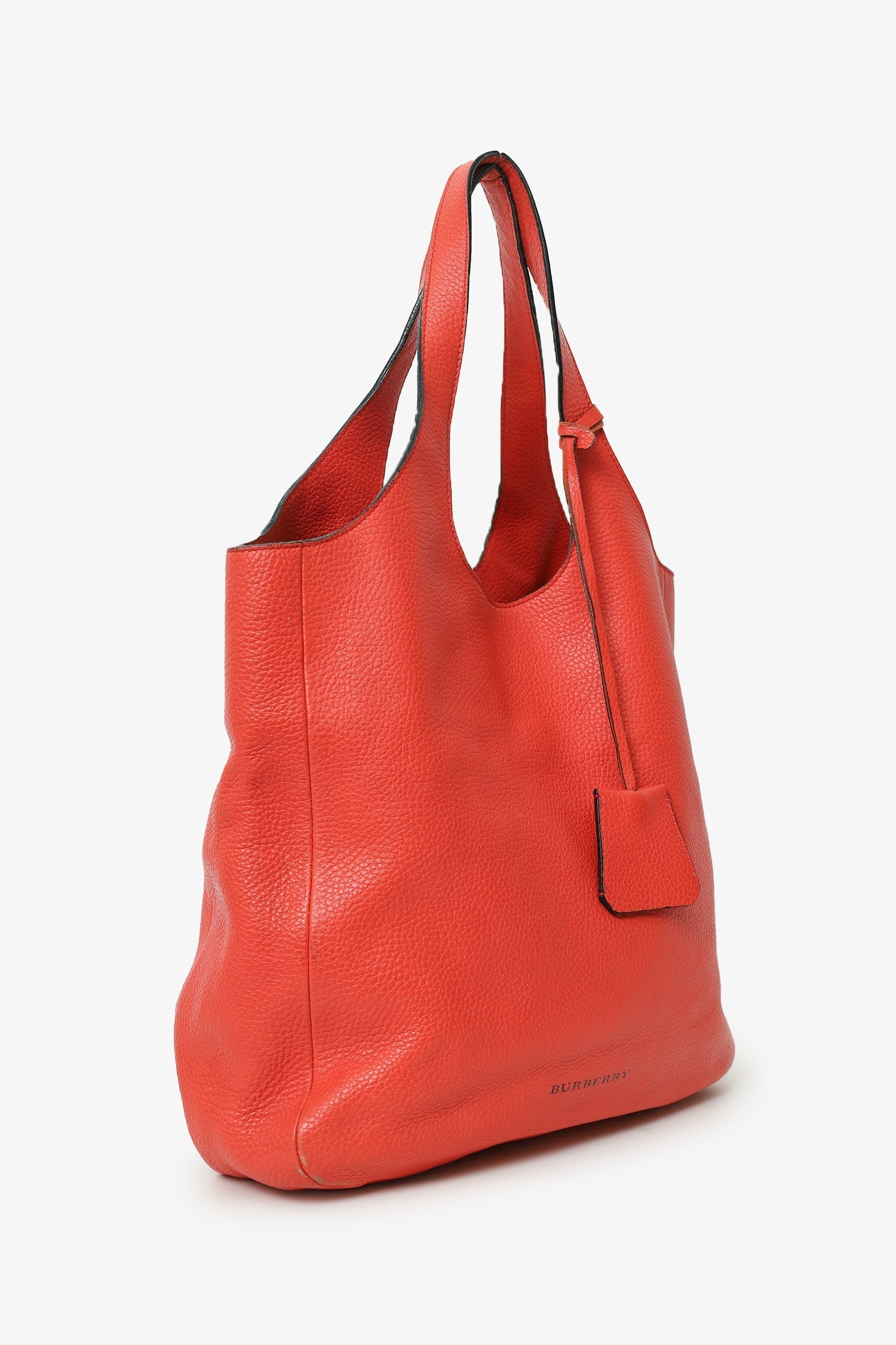 Burberry Hobo Shoulder Bag Leather Red