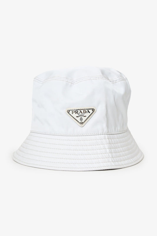Prada Bag Hat Nylon White Bucket Bucket Bag