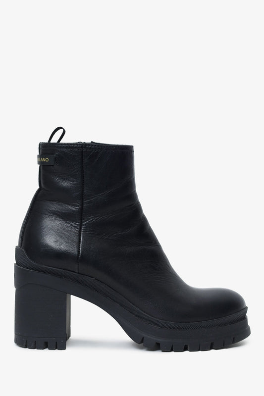 Prada Handbag Heeled Chelsea Boots Leather Black Shoes