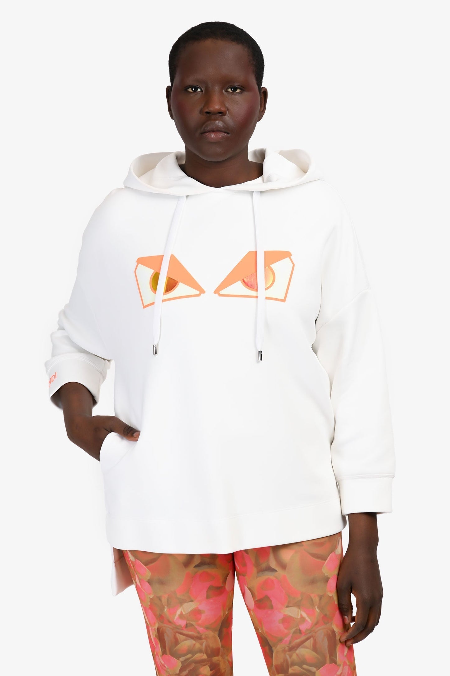 Fendi Handbag Neon Monster Hoodie White Orange