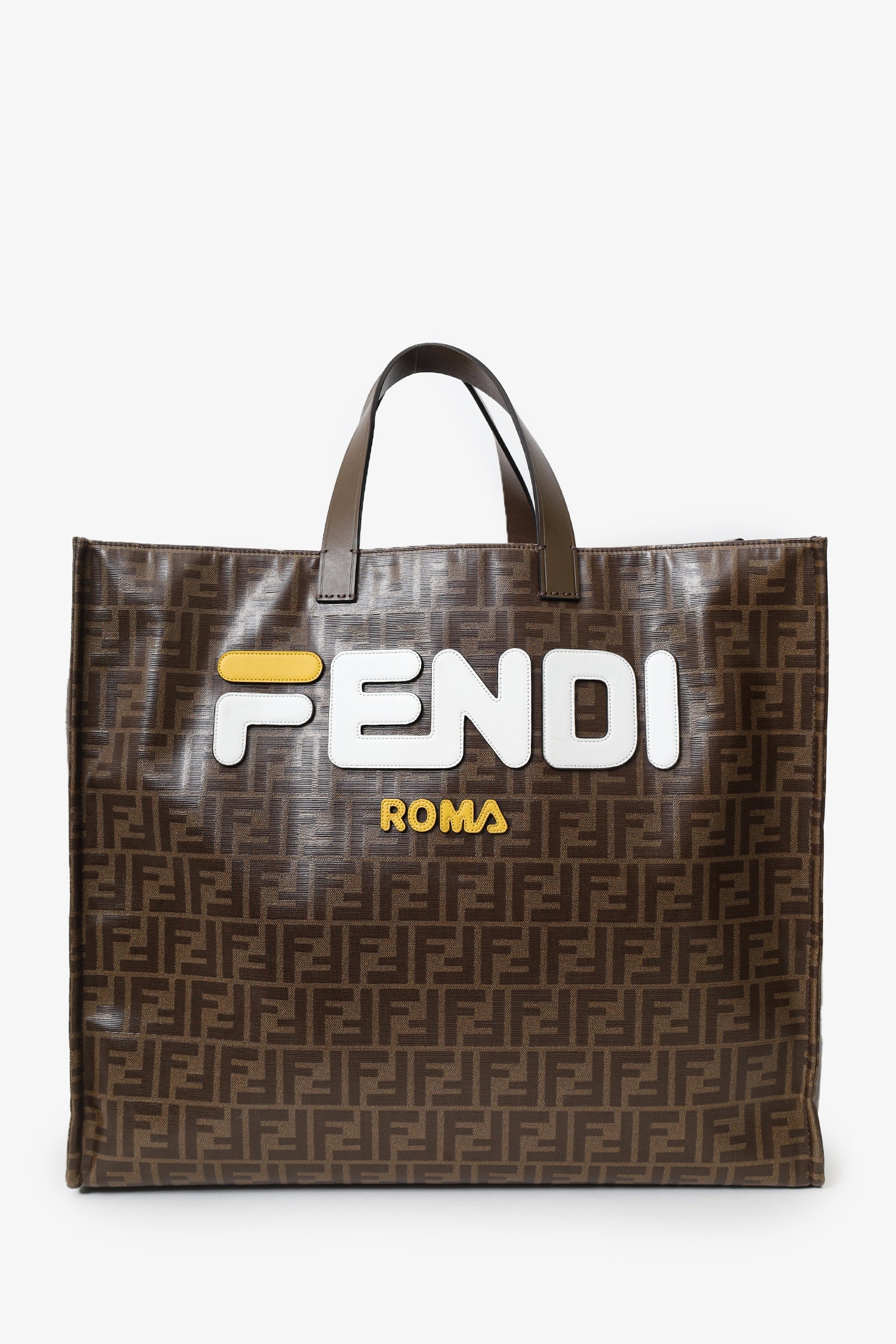 Fendi Tote Bag FF Monogram Brown Large