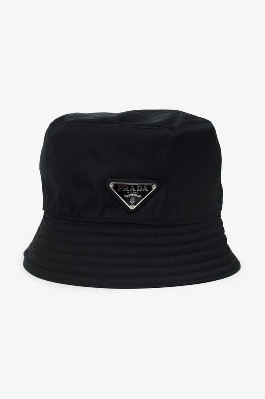Prada Bag Hat Nylon Black Bucket Bucket Bag Hat Size L