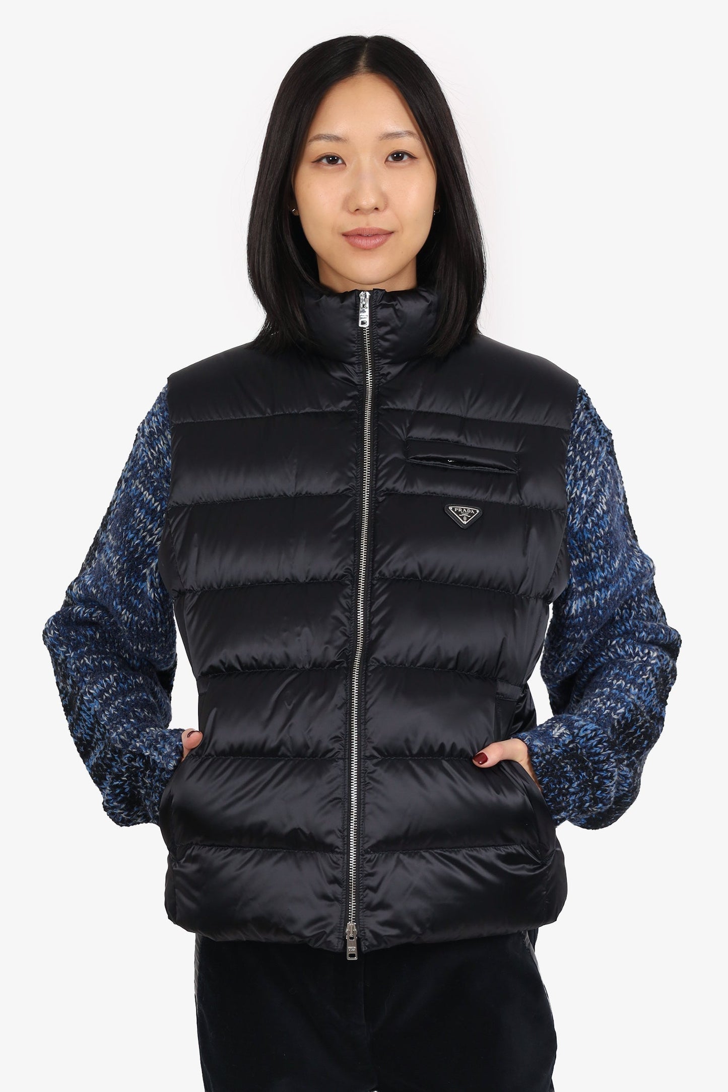 Prada Handbag Down Padded Vest Black