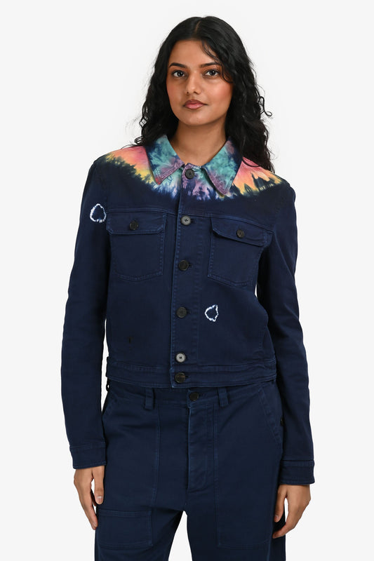 Dior Handbag Christian Tie Dye Jacket + Pants Sets Denim Navy
