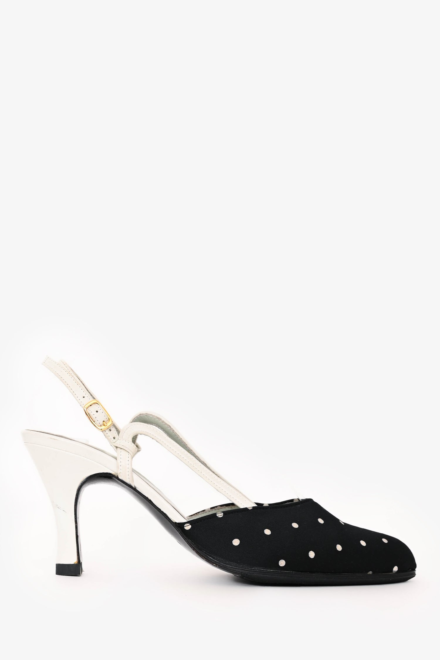 Dior Sling Bag Christian Polka Dot Slingback Heels Leather Satin Black Shoes