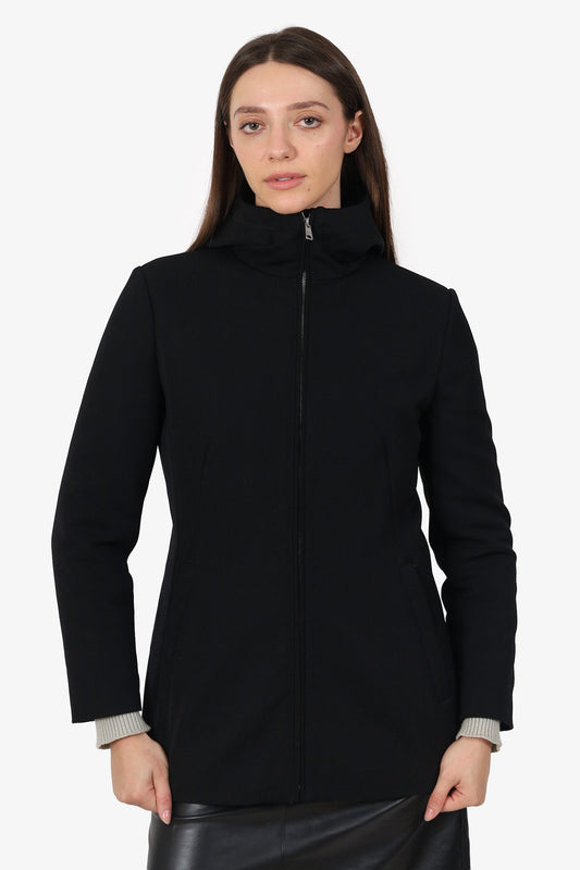 Prada Handbag Padded -Up Jacket Black Zip