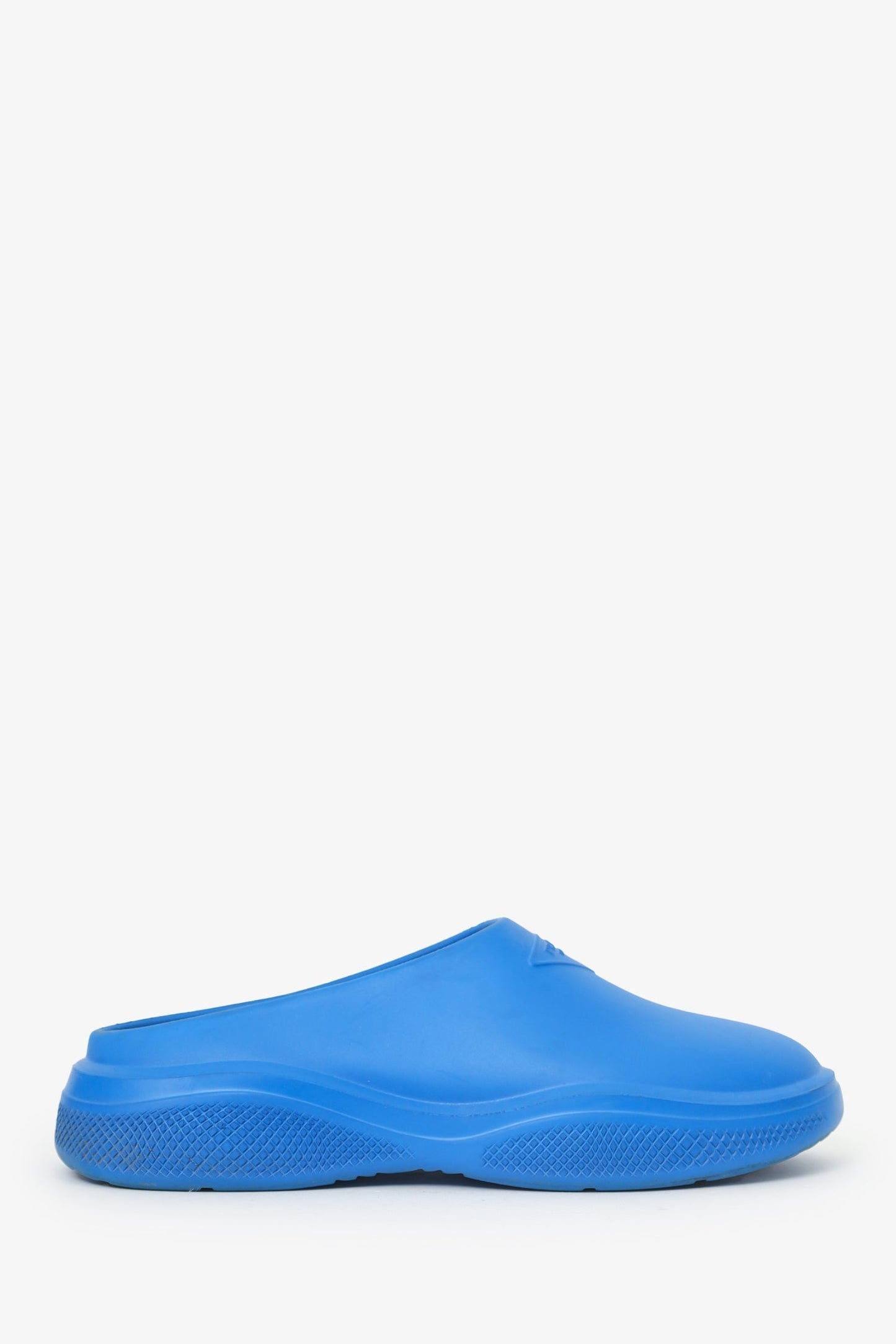 Prada Shoe Rubber Mellow -embellished Slides Blue Logo Shoes